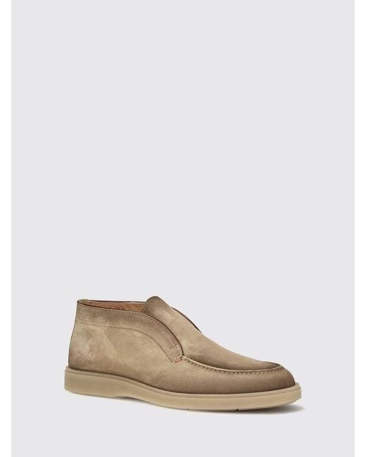 Santoni Natural Suede Calfskin Chelsea Boots With Elastic Inserts for men