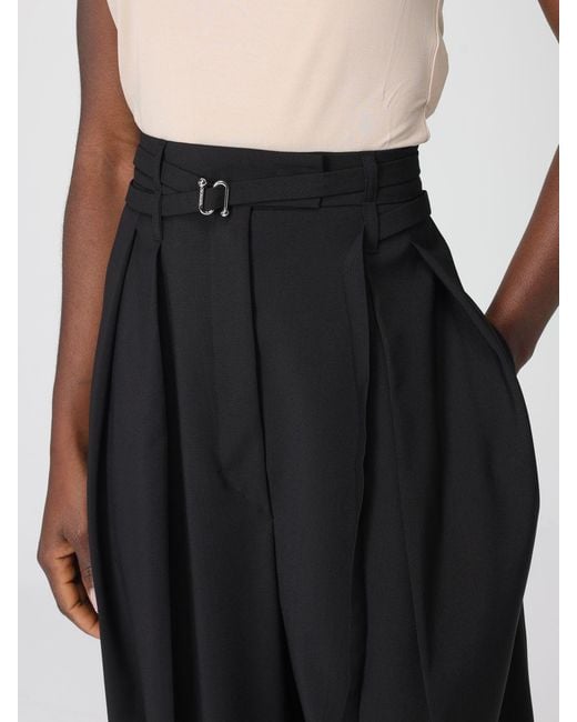Sportmax Black Virgin Wool Trousers With Darts