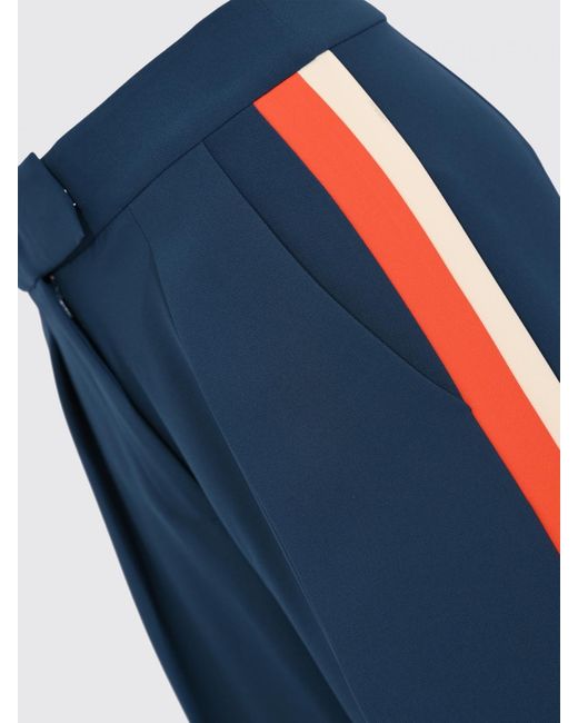 Patrizia Pepe Blue Cotton Blend Tailored Trousers