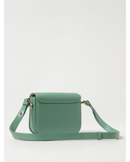 A.P.C. Green Grace Bag In Leather With Logo