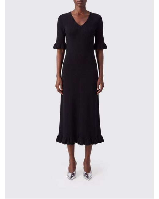 Jil Sander Black Knit Midi Dress
