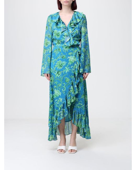 Etro Blue Printed Silk Dress