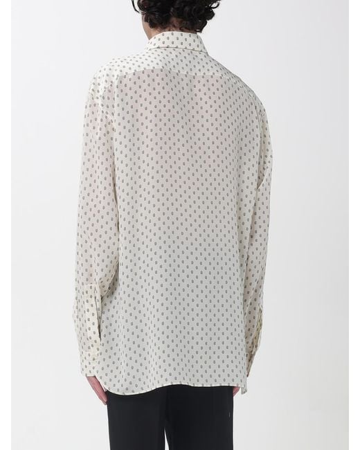 Tom Ford White Polka Dot Silk Shirt for men