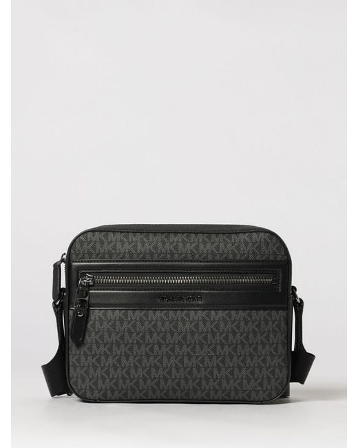 Michael Kors Black Coated Cotton Bag With All Over Mk Monogram for men