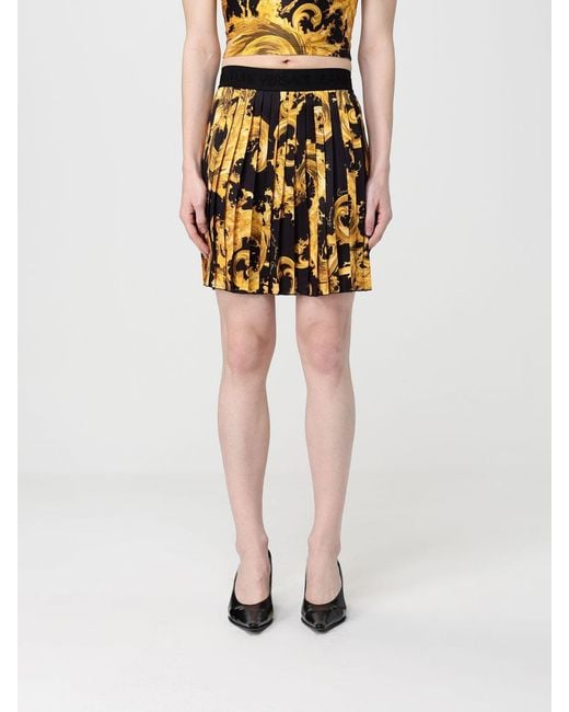 Versace Jeans Couture Black Pleated Crêpe Skirt