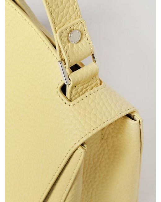 Orciani Yellow Sveva Soft Hammered Leather Bag