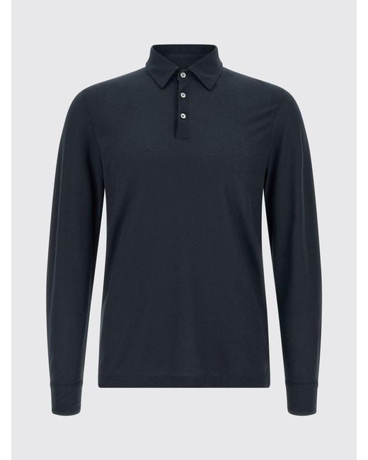 Incotex Blue Cotton Polo Shirt for men