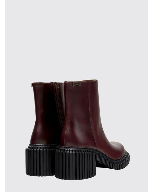 Camper Purple Pix London Leather Ankle Boots