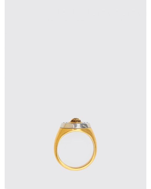 Versace Metallic Orbit-Tone Brass Ring With Iconic Medusa Head Detail for men