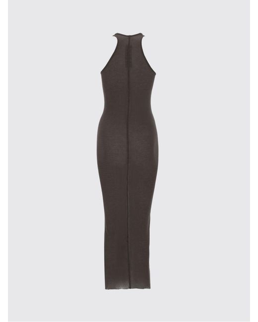 Rick Owens Brown Viscose And Silk Tank Dress