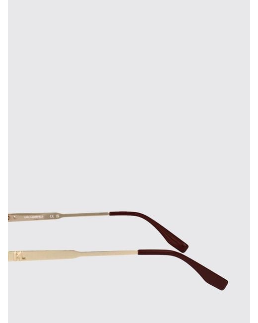 Karl Lagerfeld White Irregular Shape Metal Sunglasses With Embossed Logo