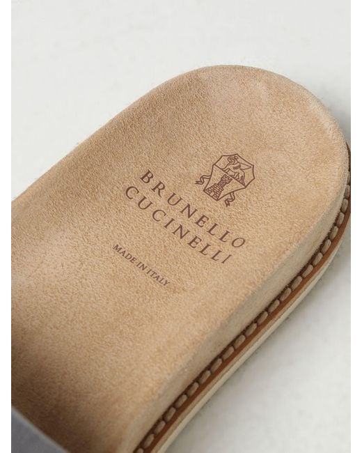 Brunello Cucinelli Sandalen aus Veloursleder in Gray für Herren