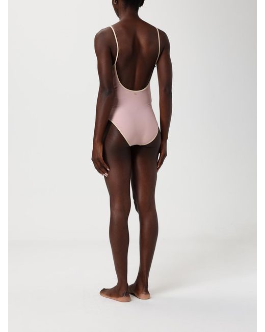Valentino Pink One-Piece Swimsuit With Slogan