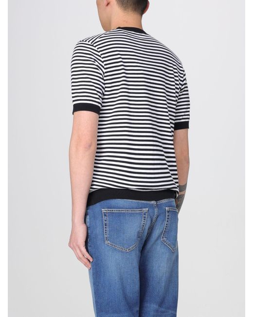 Paul & Shark Blue Striped Cotton T-Shirt for men