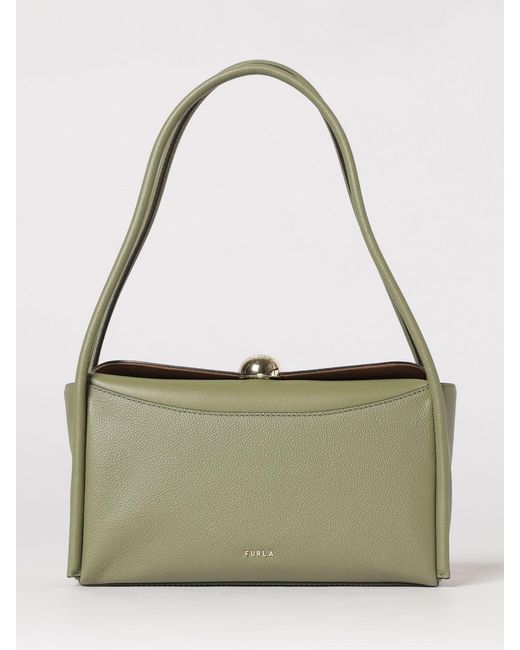 Furla Green Nicole Grained Leather Bag