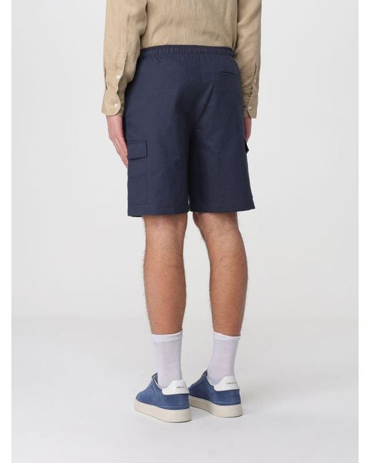 Colmar Blue Cotton And Linen Drawstring Shorts for men