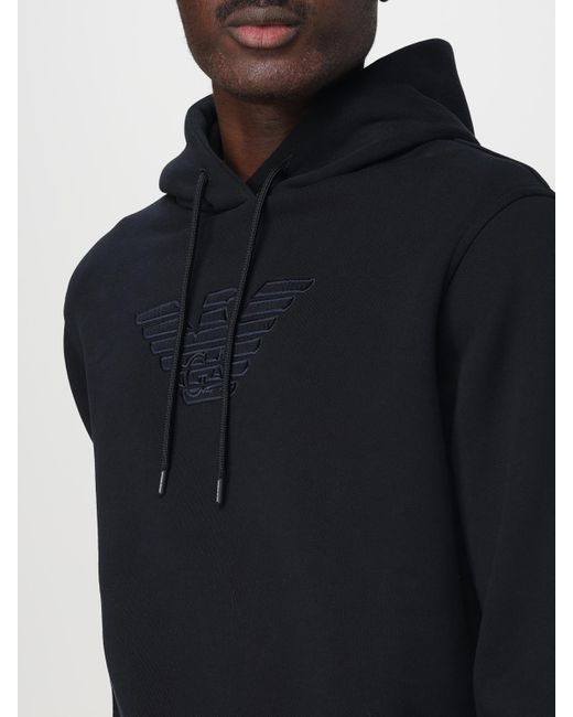 Emporio Armani Blue Eagle Logo Hoodie for men