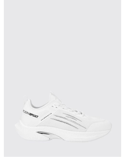 Philipp Plein White Ps/Sprint-78 Two-Tone Mesh Trainers With Printed Logo for men