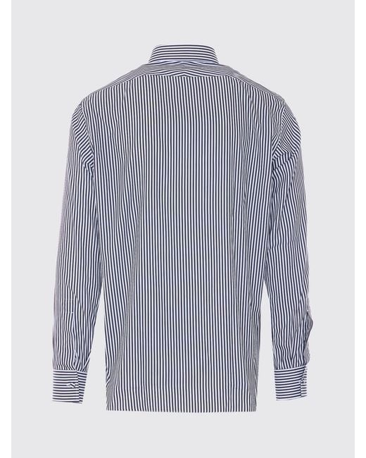 Tom Ford Blue Striped Cotton And Silk Shirt for men