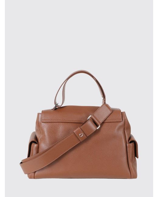 Orciani Brown Sveva Hammered Leather Bag