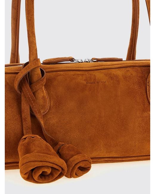 Magda Butrym Brown Brigitte Trapeze Suede Leather Bag