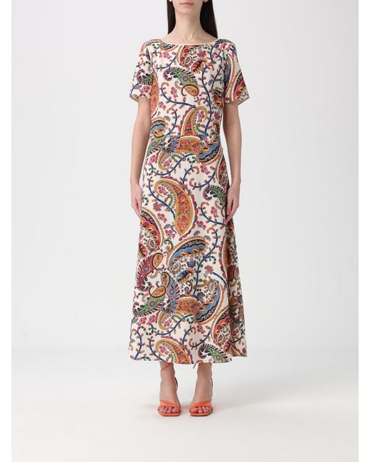 Etro White Printed Jersey Midi Dress