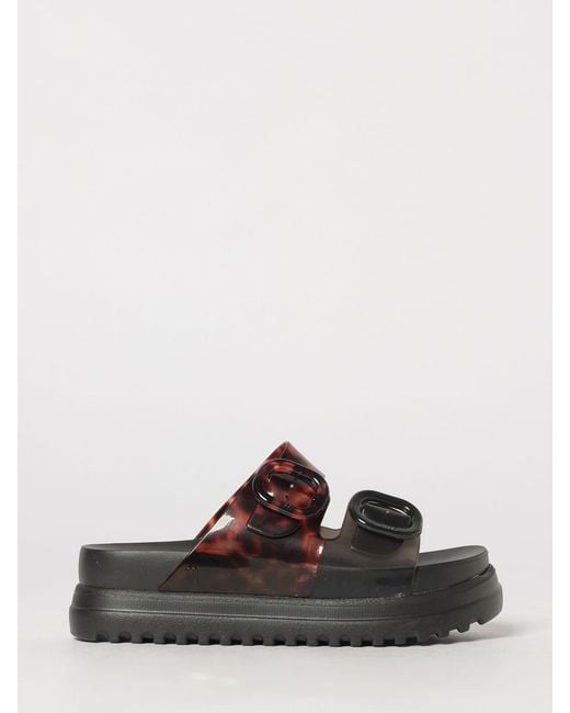 Melissa Black Cozy Slide Ad Tortoiseshell Pvc Platform Sandals