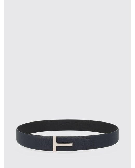 Tom Ford White T-Grain Calfskin Leather Belt for men