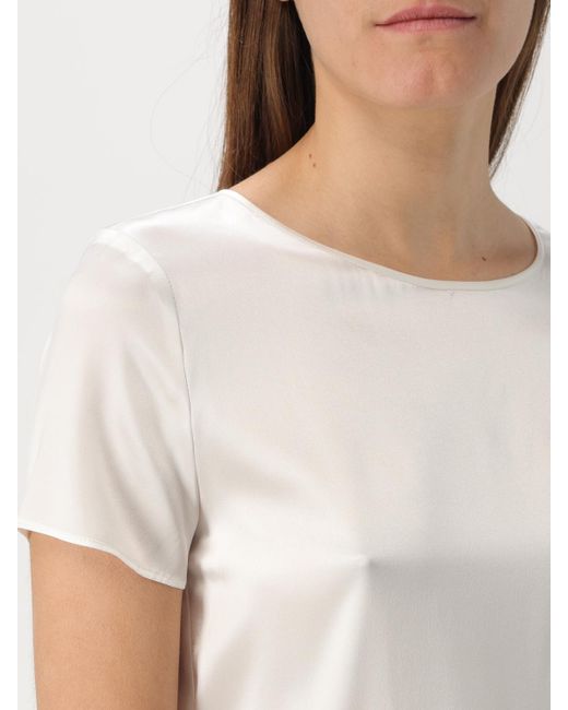 Emporio Armani White Silk Short Sleeve Blouse