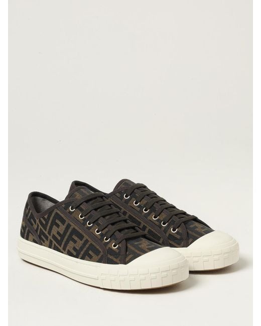 Fendi Brown Domino Ff Sneakers for men