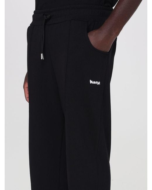DISCLAIMER Black Slim Fit Cotton Jogging Trousers With Drawstring for men