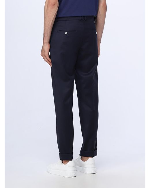 Balmain Blue Pants In Wool Twill for men