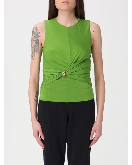 Elisabetta Franchi Green Viscose Top With Metallic Ring