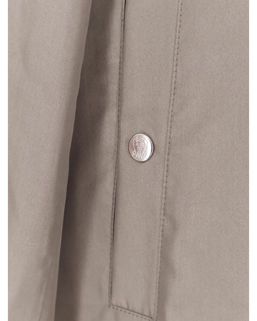 Brunello Cucinelli Gray Silk Shirt Jacket for men