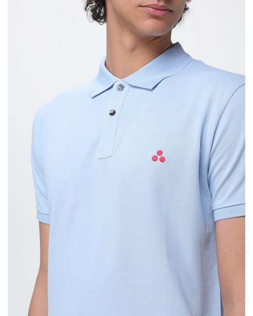 Polo De Algodón Con Logo Peuterey de hombre de color Blue