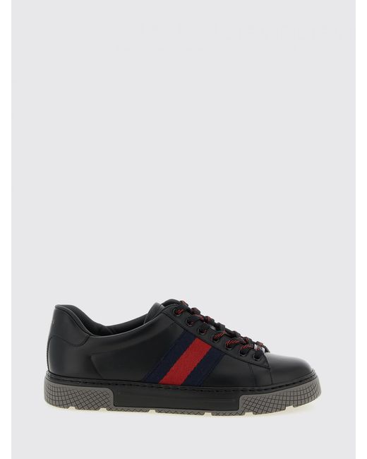 Gucci Black Ace Leather Sneakers for men