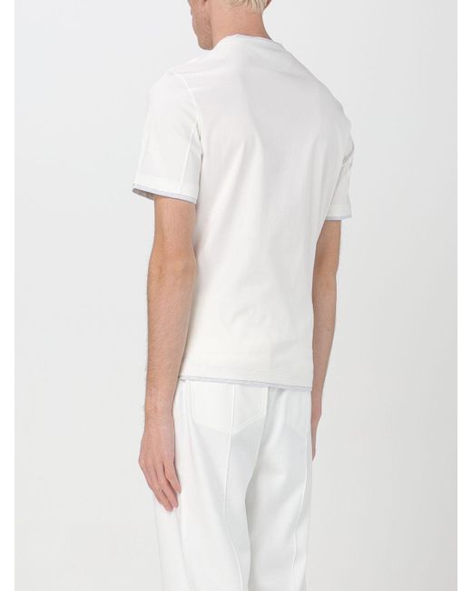T-shirt basic di Brunello Cucinelli in White da Uomo