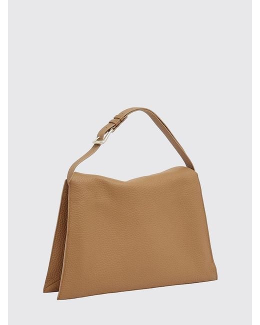 Orciani Brown Hammered Leather Trinity Bag