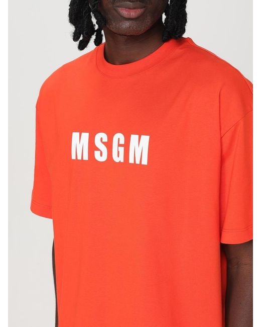 Camiseta Hombre MSGM de hombre de color Orange