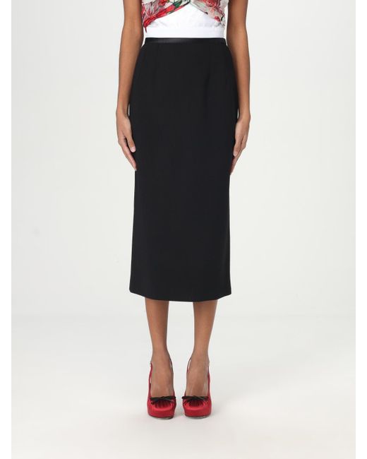 Dolce & Gabbana Black Pencil Skirt Midi