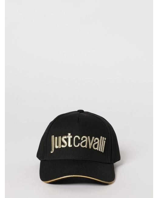 Just Cavalli Black Cotton Twill Cap With Embroidered Logo for men