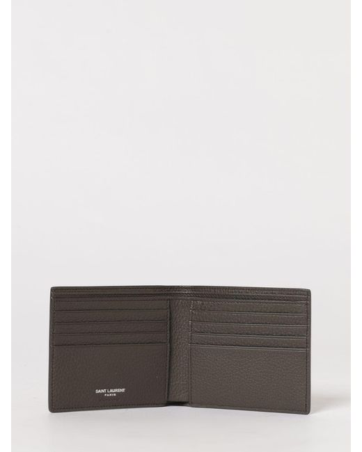 Saint Laurent White Tiny Cassandre East/West Wallet for men