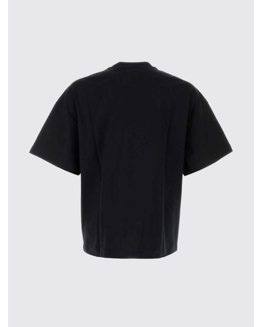 Jil Sander Black Cotton T-Shirt With Logo Print for men