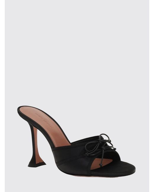 AMINA MUADDI Black Eleonora Silk Satin Mules