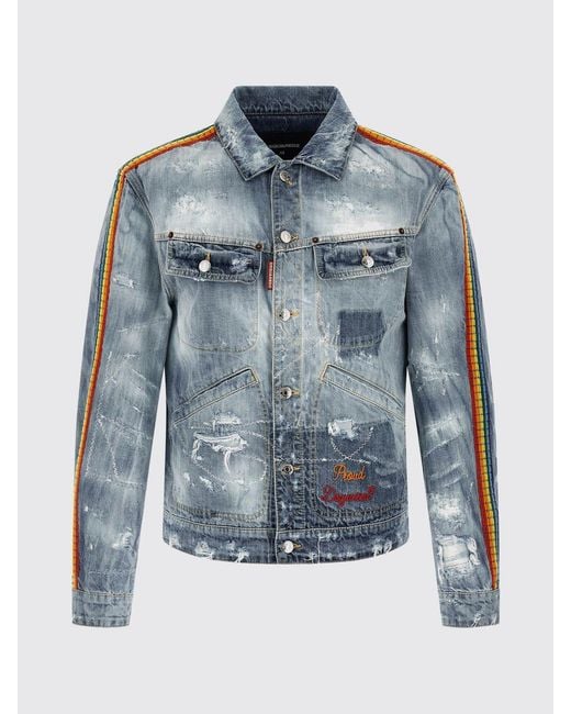 DSquared² Blue Bleached Denim Jacket for men