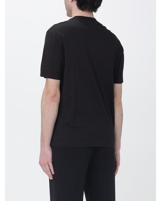 Emporio Armani Black Cotton T-Shirt With Logo for men
