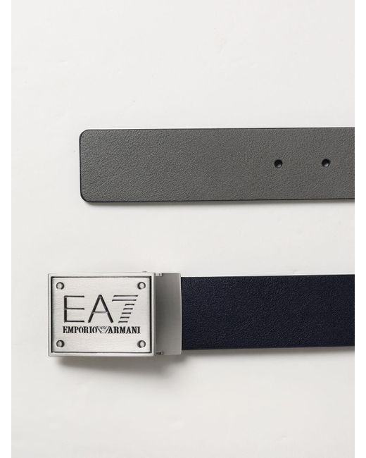 Cintura reversibile in pelle sintetica di EA7 in Blue da Uomo