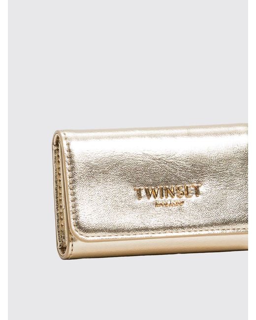 Twinset Natural Laminated Synthetic Leather Book Keychain