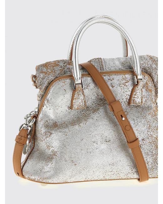 Maison Margiela Gray 5Ac Used Laminated Suede Bag