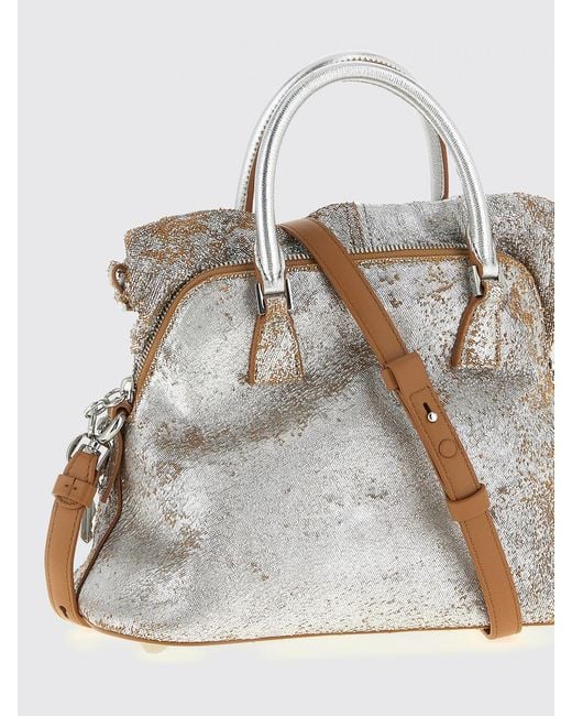 Maison Margiela Gray 5Ac Used Laminated Suede Bag